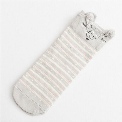 Women's Solid Colour Ribbed Warm 3D Socks Warm Footwear
