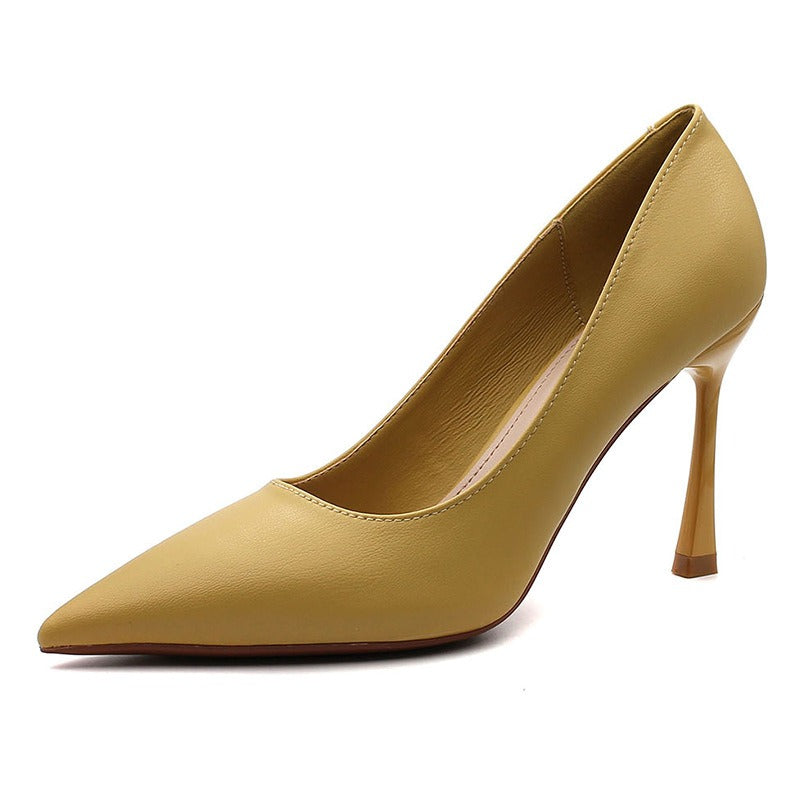 Women's Solid Colour Pointed Toe Stiletto High Heels Classic Shoes
