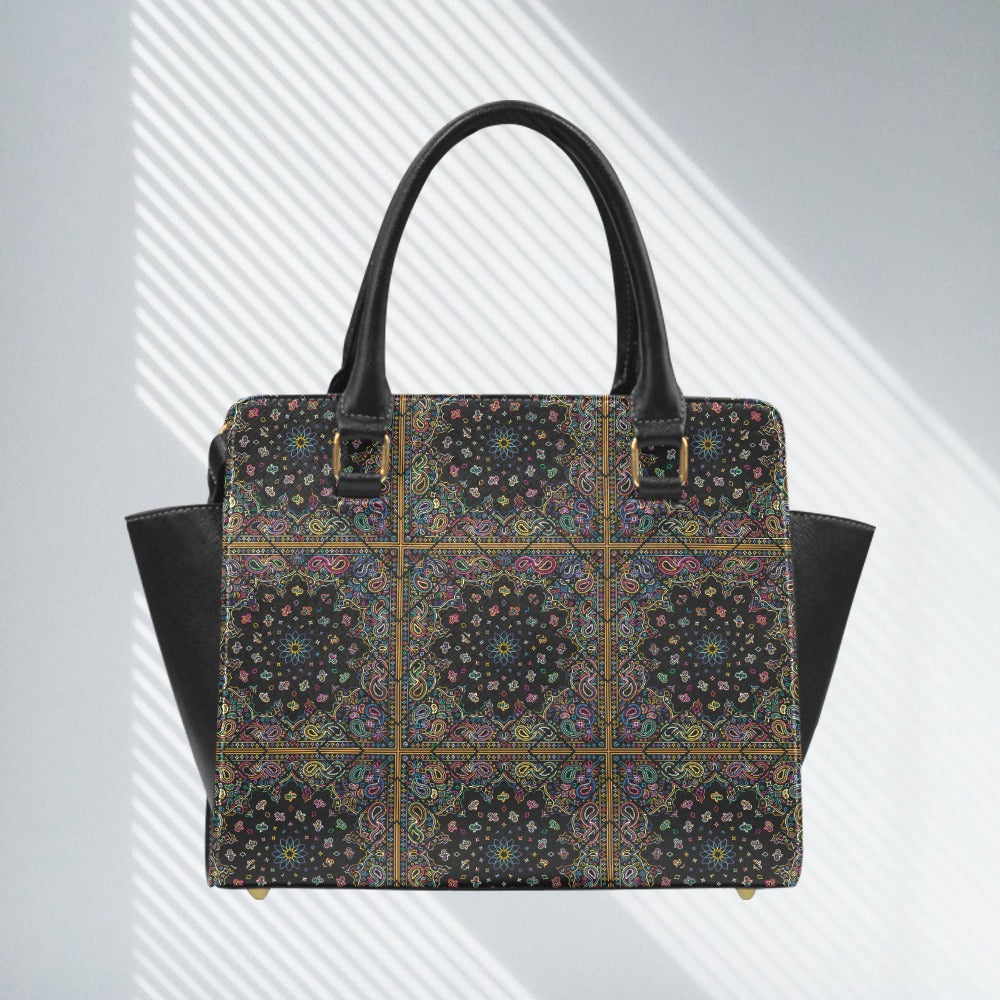 Women's Tribal Floral Print Shoulder Handbag PU Leather Bag