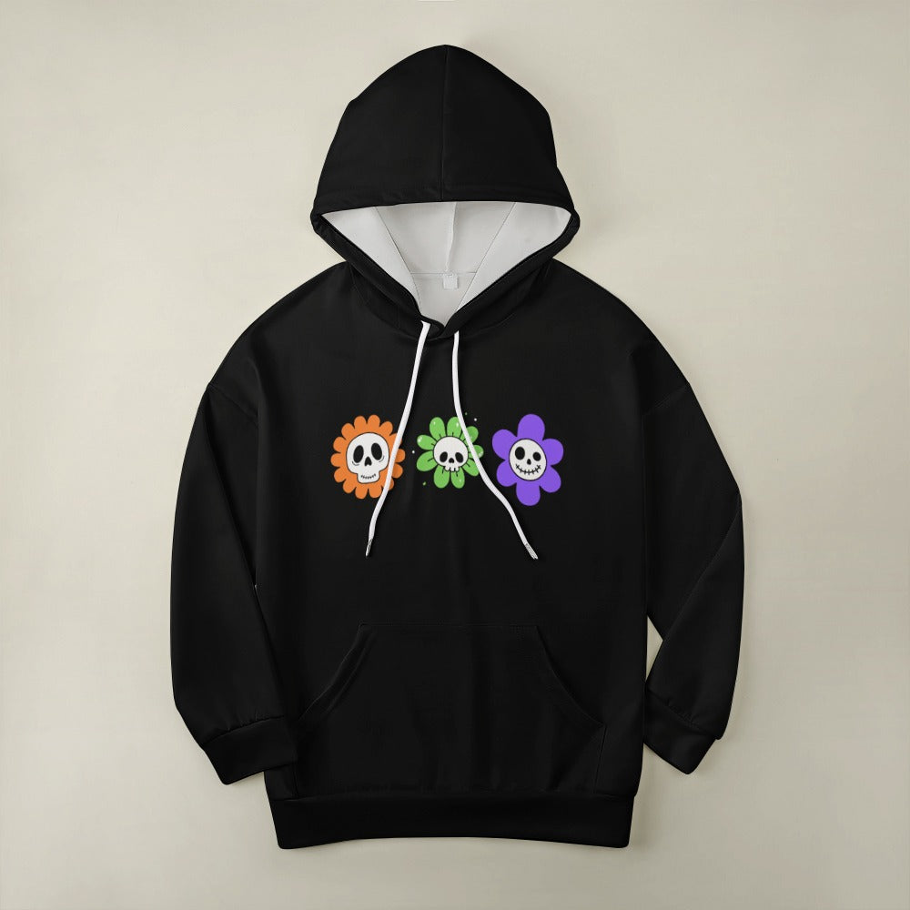 Women's Skeleton Halloween Dropped Shoulder Hoodie