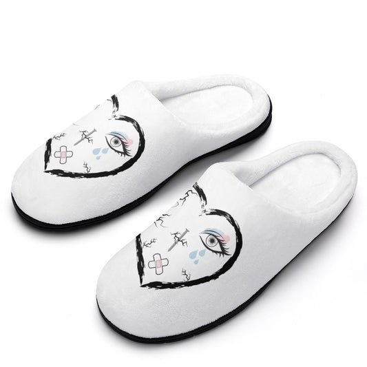 Women's Broken Heart Cotton Slippers