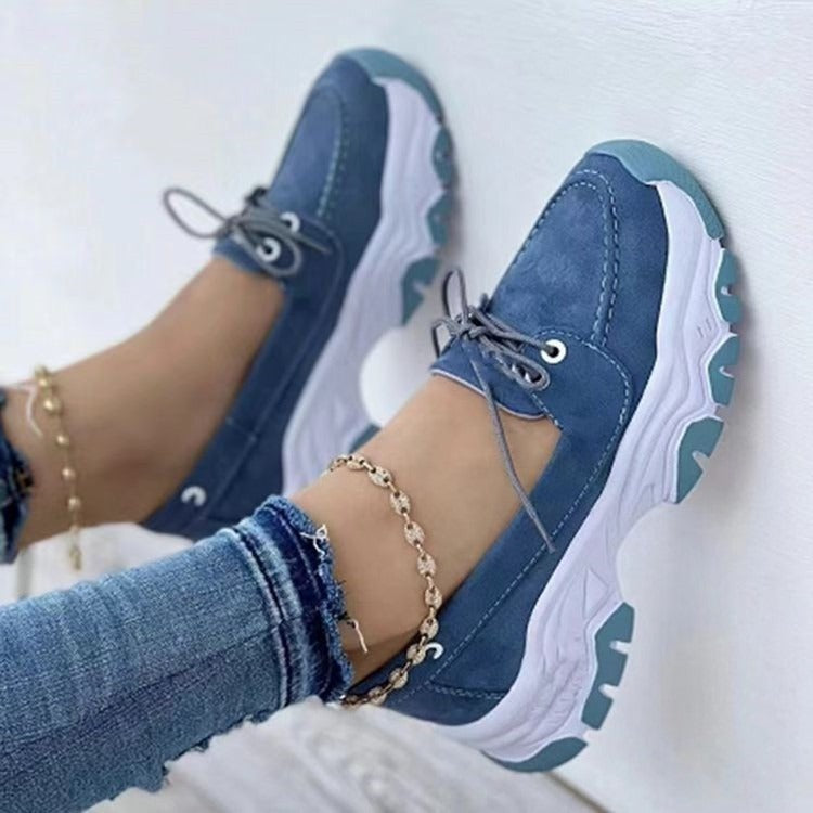 Women's Trainers Lace Up Chunky Sole Casual Shoes