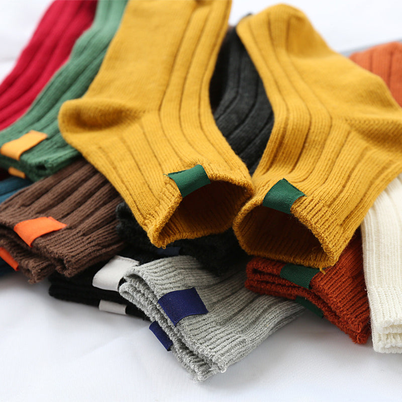 Women's Solid Colour Ribbed Warm 3D Socks Warm Footwear