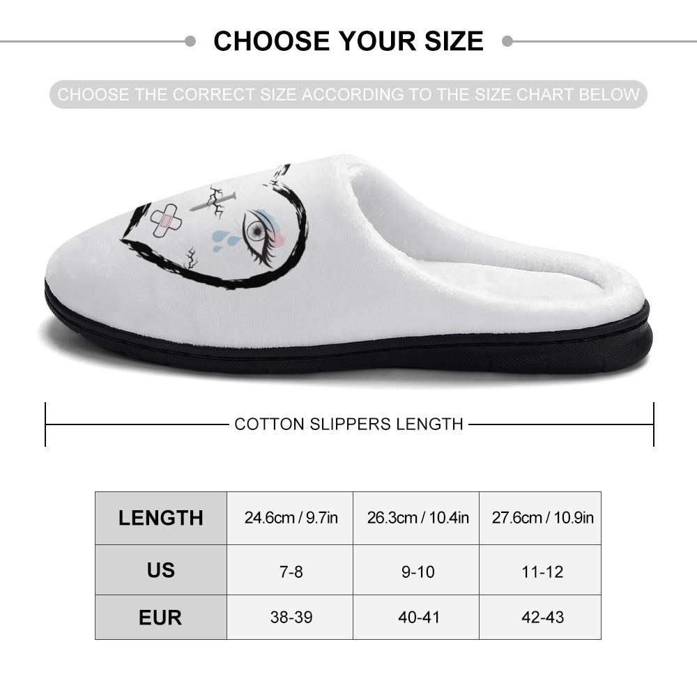 TABOO TIDE Women's Broken Heart Cotton Slippers