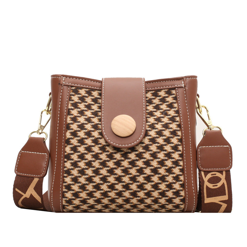 Women's Checkerboard Handbag Textured Small Square Simple Messenger Bag