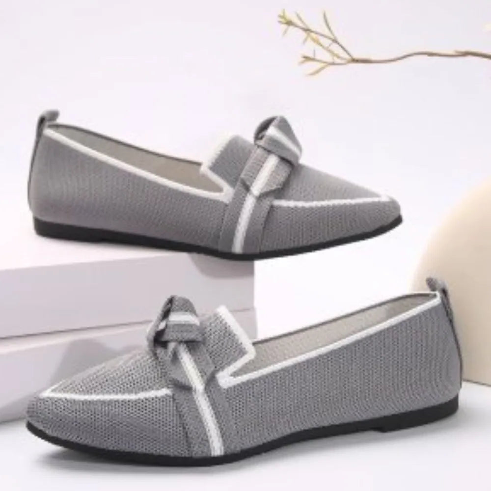 Women's Mesh Contrast Trim Pointed Toe Flat Shoes