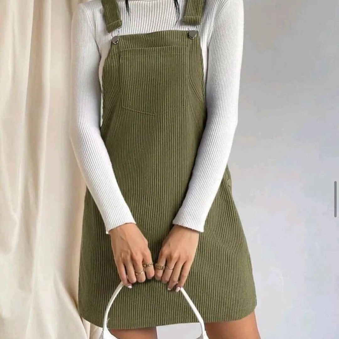 Women's Corduroy Pinafore Dress