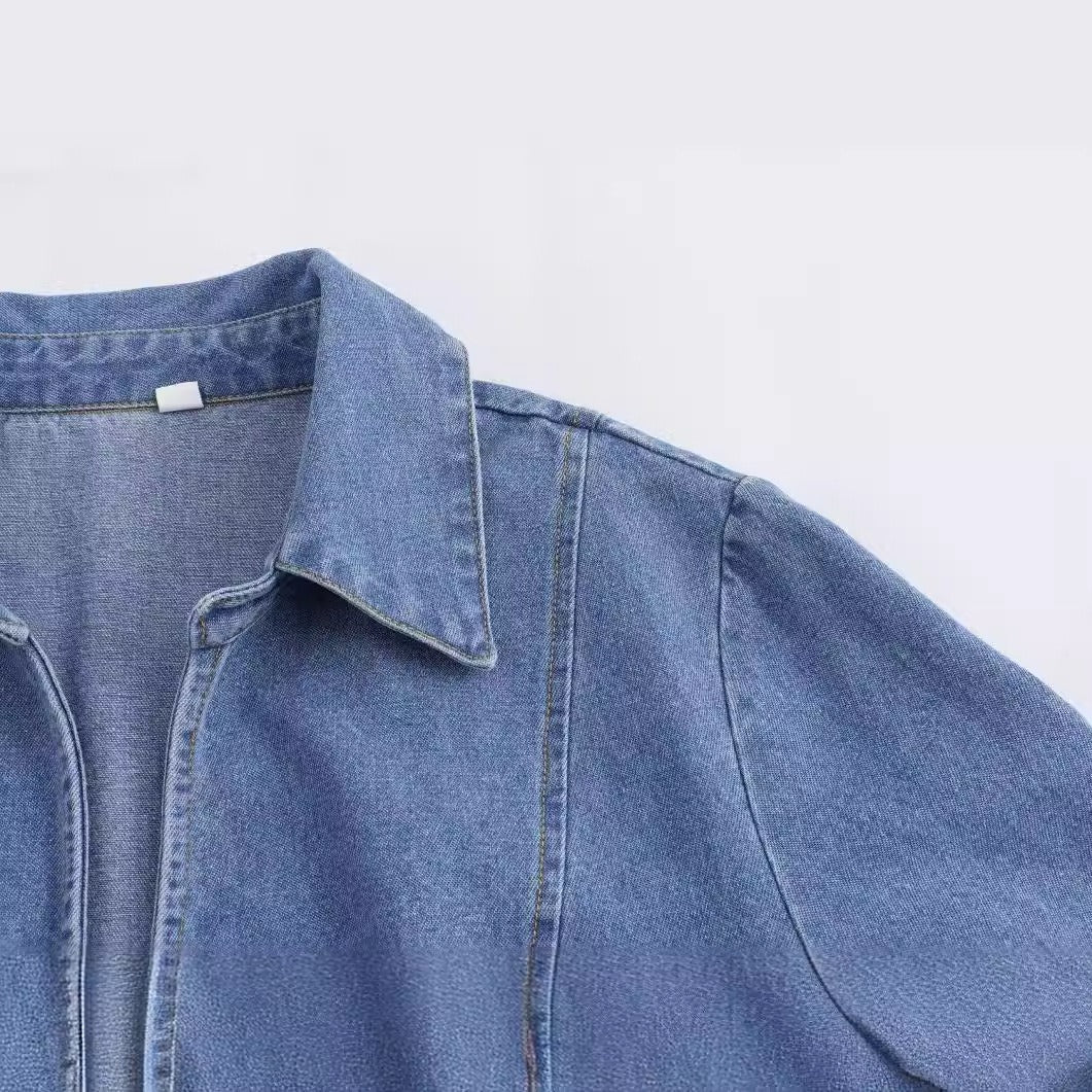 Women's Denim Tie Front Jacket