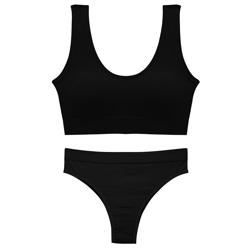 Women's Seamless Underwear Bra Top and Pants Set