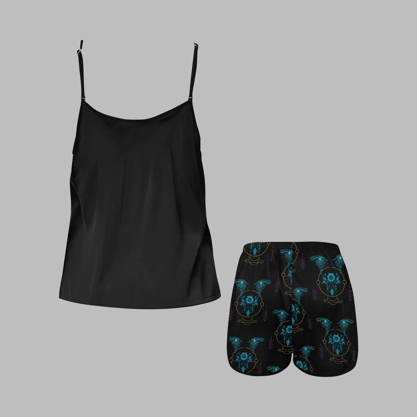 Women's Tribal Eyes Two Piece Pyjamas Set Top and Shorts