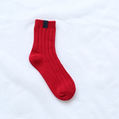 Women's Solid Colour Ribbed Warm 3D Socks Warm Footwear