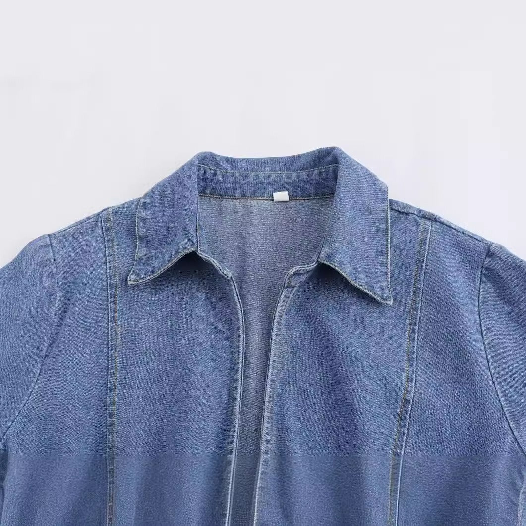 Women's Denim Tie Front Jacket