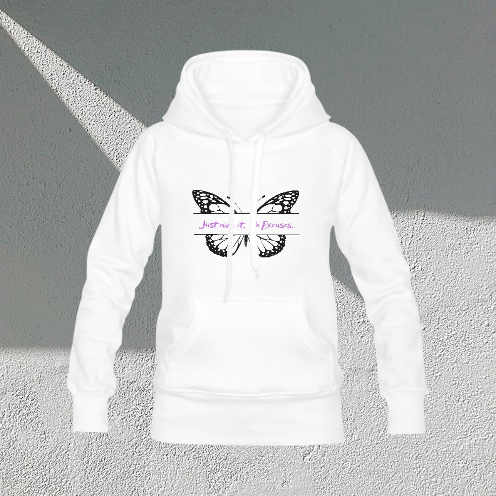 Women's Just Own It No Excuses Letter Print Cotton Hoodie