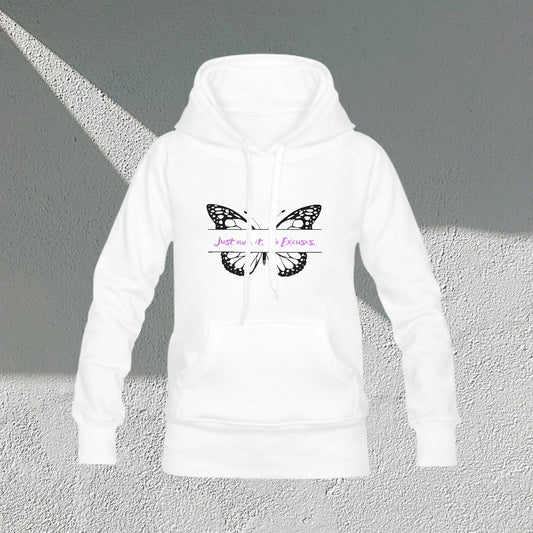 Women's Just Own It No Excuses Letter Print Cotton Hoodie