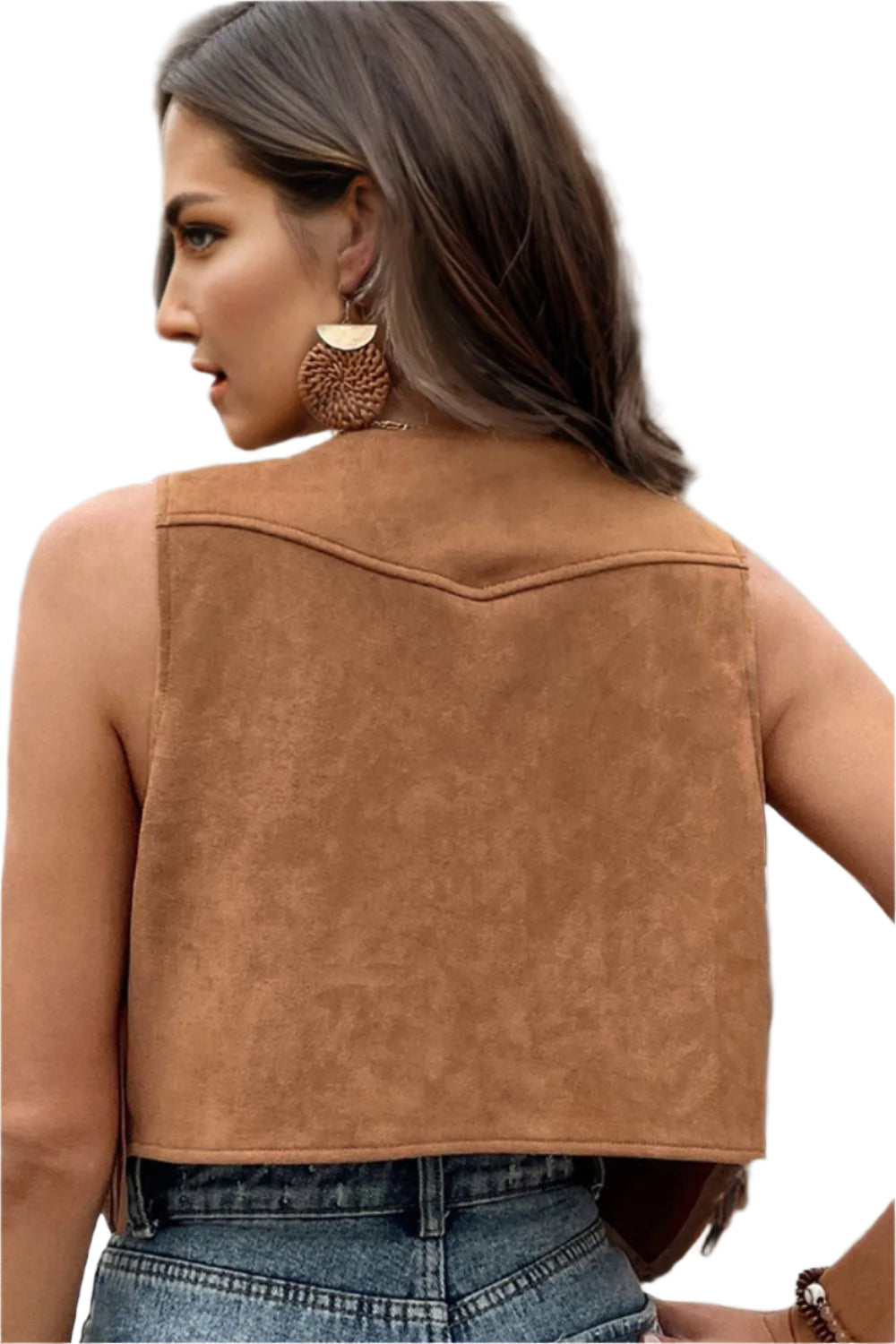 Women's Suede Fringe Waistcoat