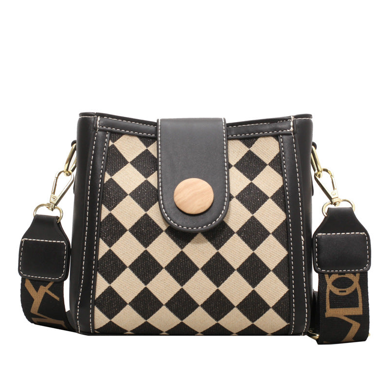 Women's Checkerboard Handbag Textured Small Square Simple Messenger Bag