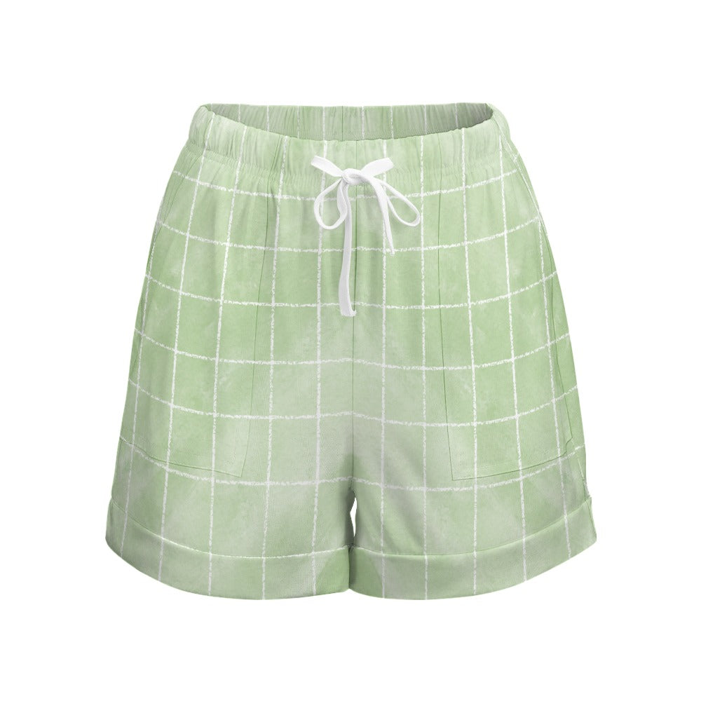 Women's Colourful Print High Elastic Waist Loose Shorts