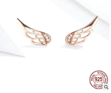 Women's Fairy Wings Stud Earrings 925 Sterling Silver Jewellery