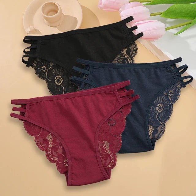 Women's Low Rise Hollow Cut Out Lace Knickers