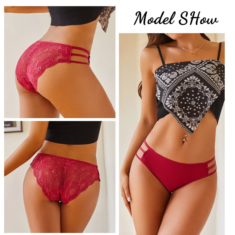 Women's Low Rise Hollow Cut Out Lace Knickers