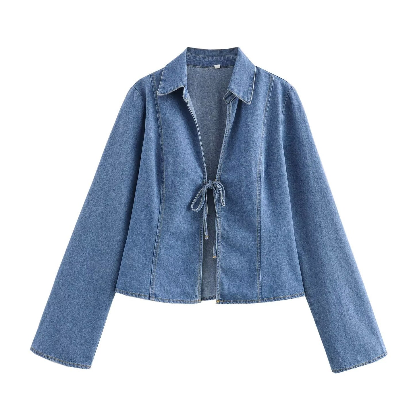 Women's Denim Tie Front Jacket