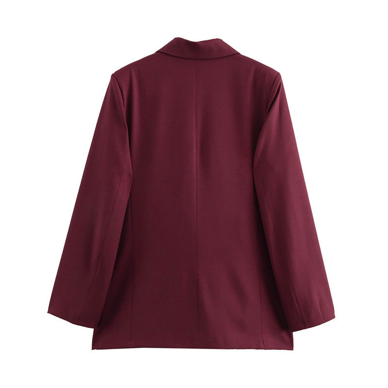 Women's Double Breasted Suit Jacket Blazer