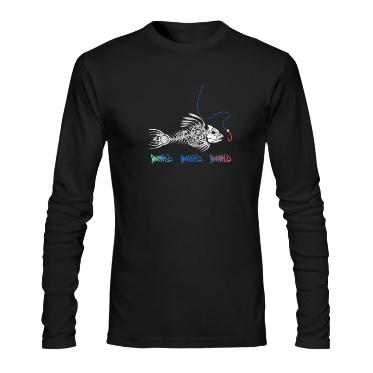 Men's Fishing Print Long Sleeve Cotton T-shirt