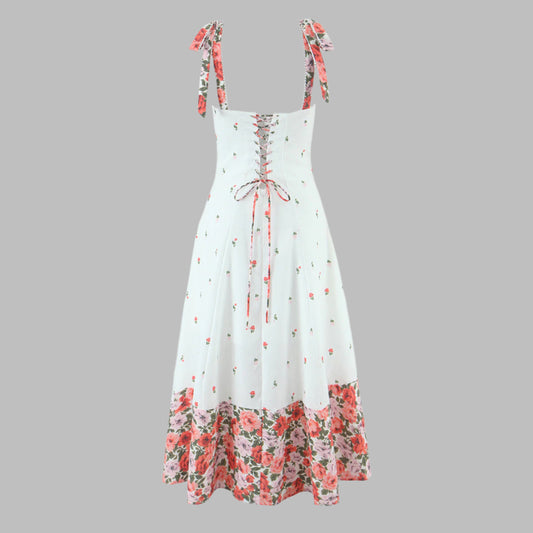 Women's Rose Whisper Floral Bustier Midi Sundress