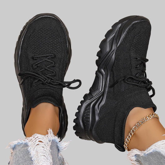Women's Mesh Lace Up Sock Casual Trainers
