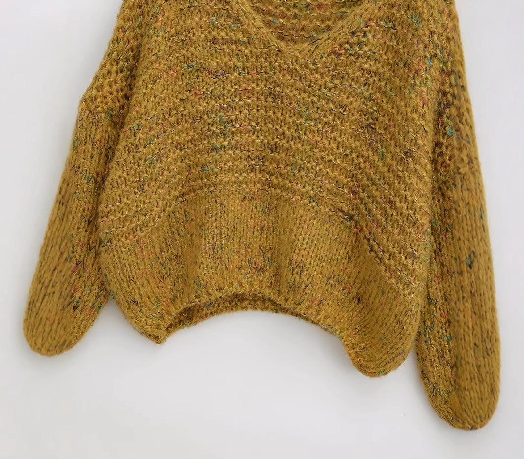 Women's Mustard Yellow Chunky Knit Loose Fit Jumper