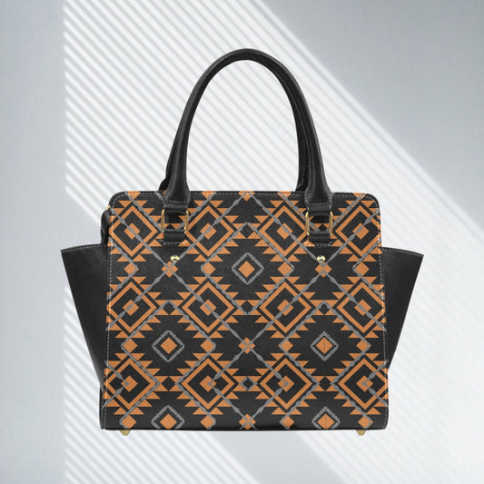Women's Geometric Print Shoulder Handbag PU Leather Bag