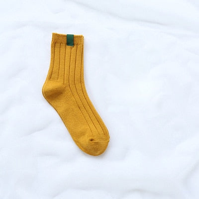 Women's Solid Colour Ribbed Warm 3D Socks Warm Footwear