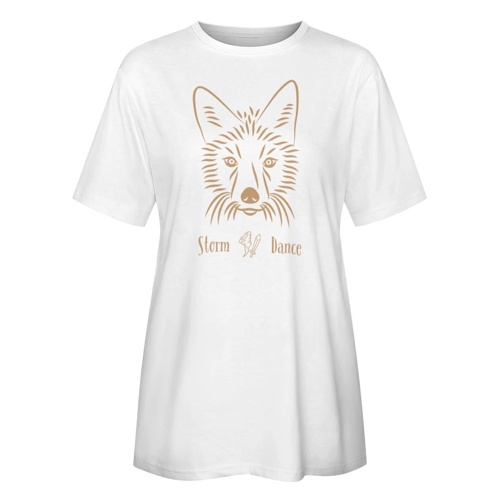 TABOO TIDE Women's Coyote Storm Dance Print Cotton T-shirt