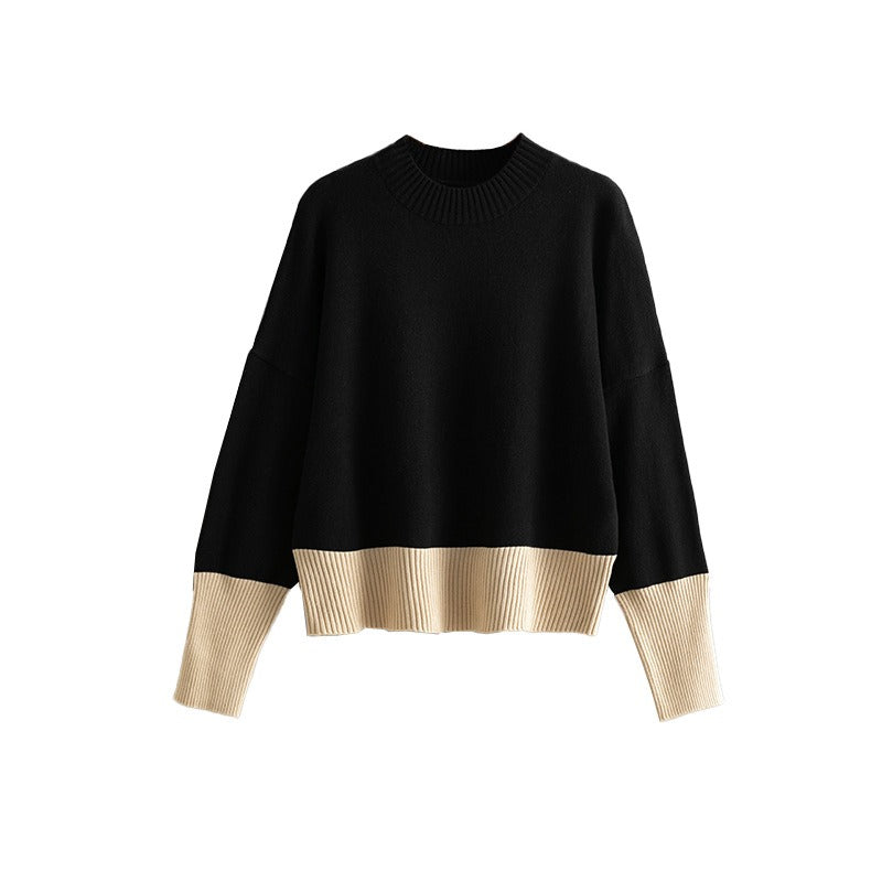 Women's Knitted Sweater Round Neck Loose Fit Long Sleeve Jumper
