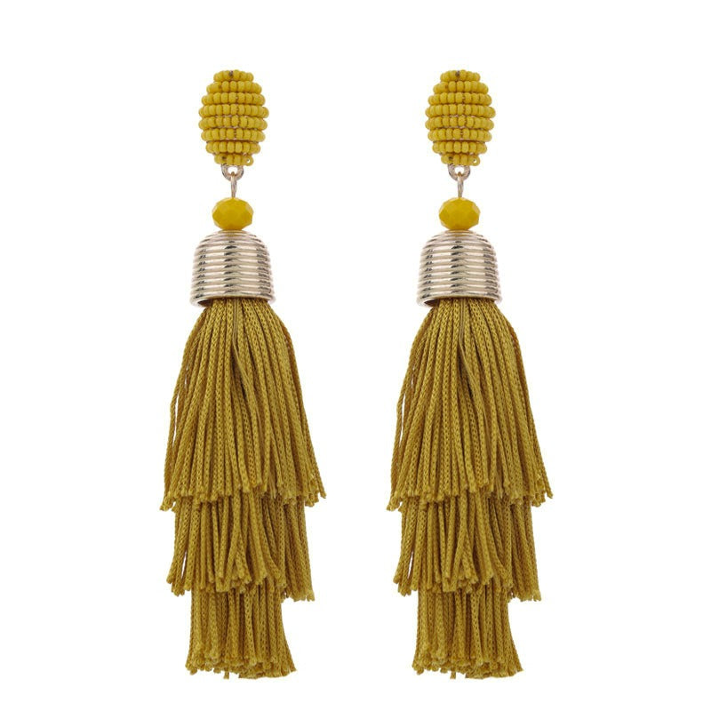 Bohemian Style Long Tassel Earrings