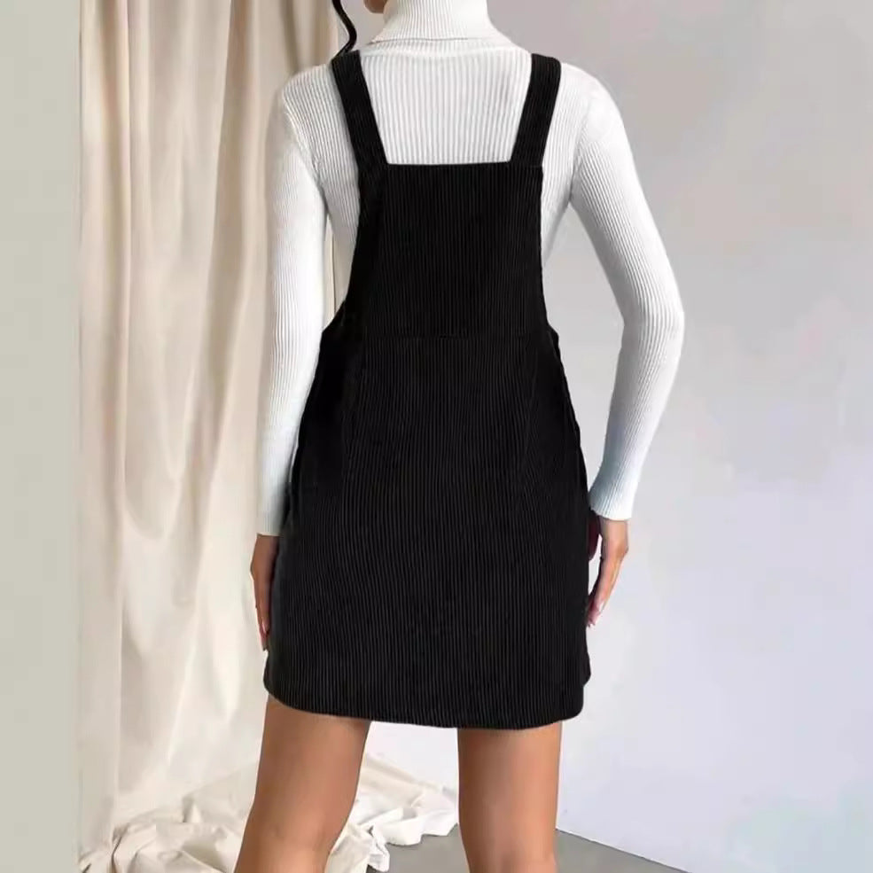 Women's Corduroy Pinafore Dress