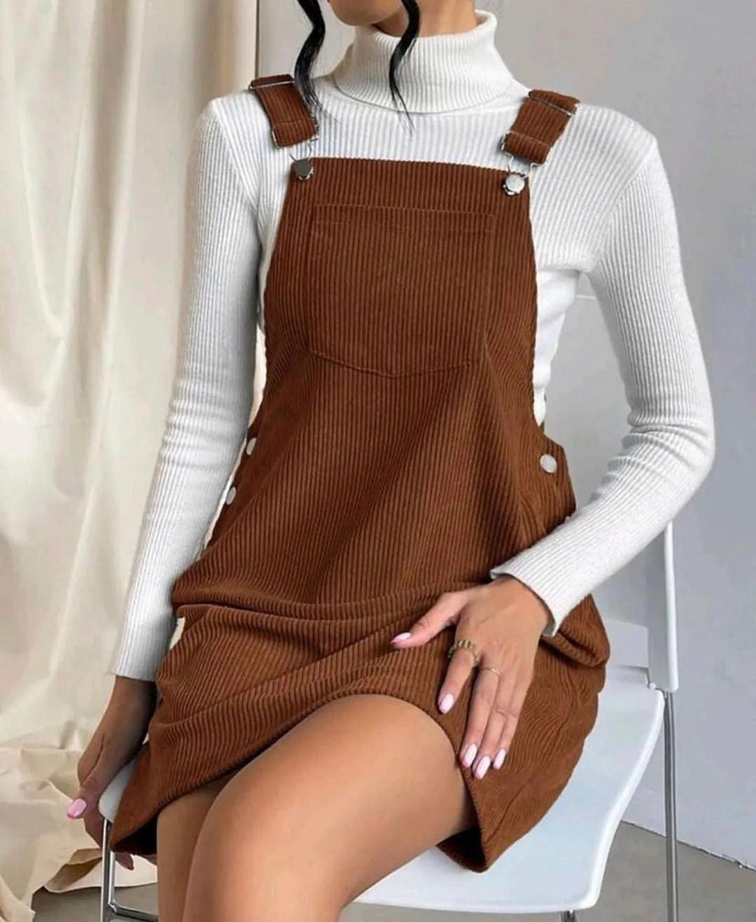 Women's Corduroy Pinafore Dress
