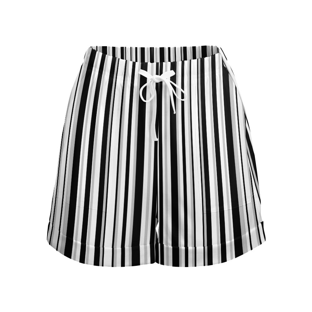 Women's Colourful Print High Elastic Waist Loose Shorts