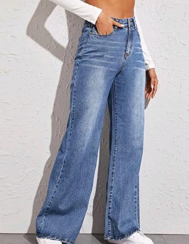 Women's Wide Leg Flare Denim Jeans
