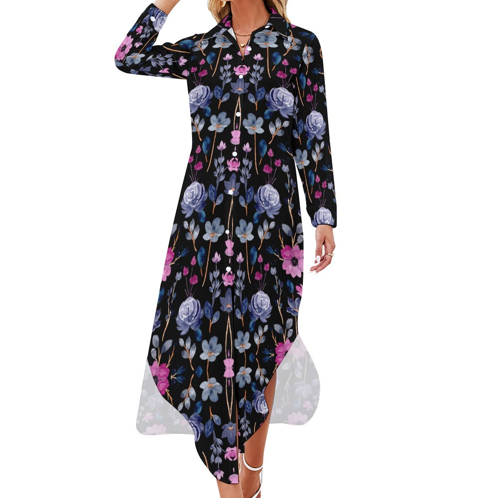 TABOO TIDE Women's Floral Print Maxi Shirt Dress