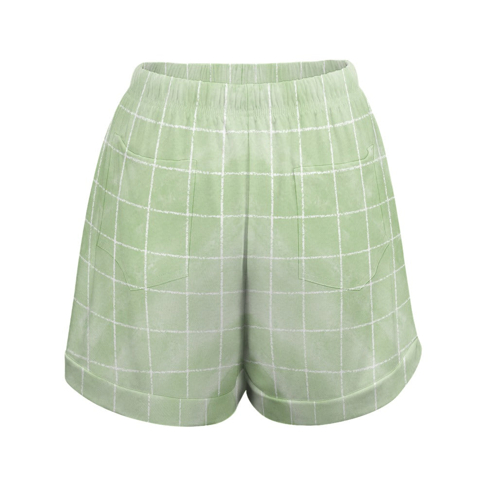 Women's Colourful Print High Elastic Waist Loose Shorts