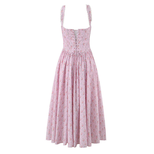 Women's Cottage Bloom Ditsy Floral Bustier Midi Dress
