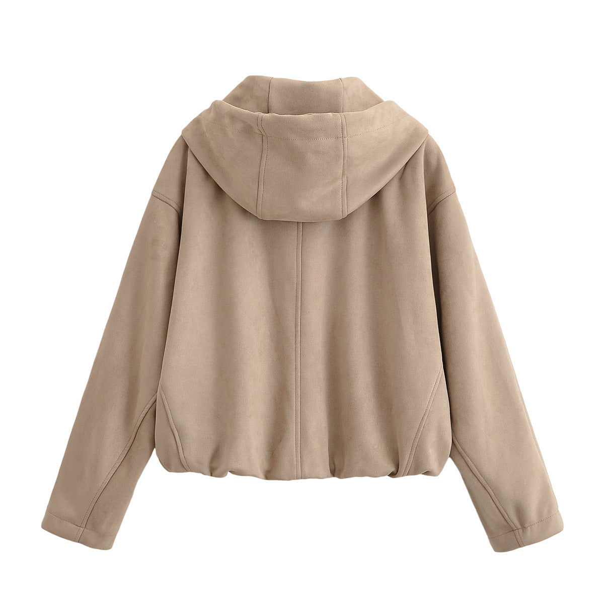 Women's Faux Suede Hooded Jacket