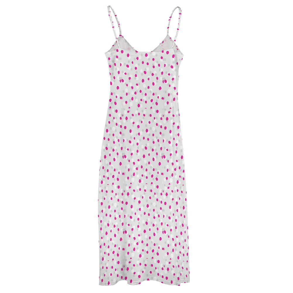 Women's Polka Dot Spotty Print Spaghetti Strap Maxi Dress