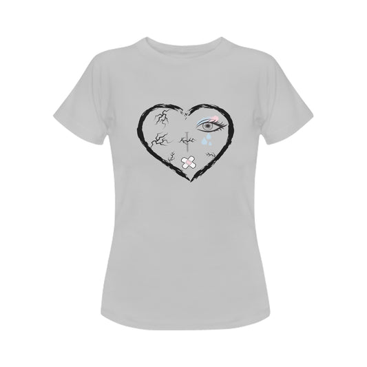 TABOO TIDE Women's Broken Heart Cotton T-shirt
