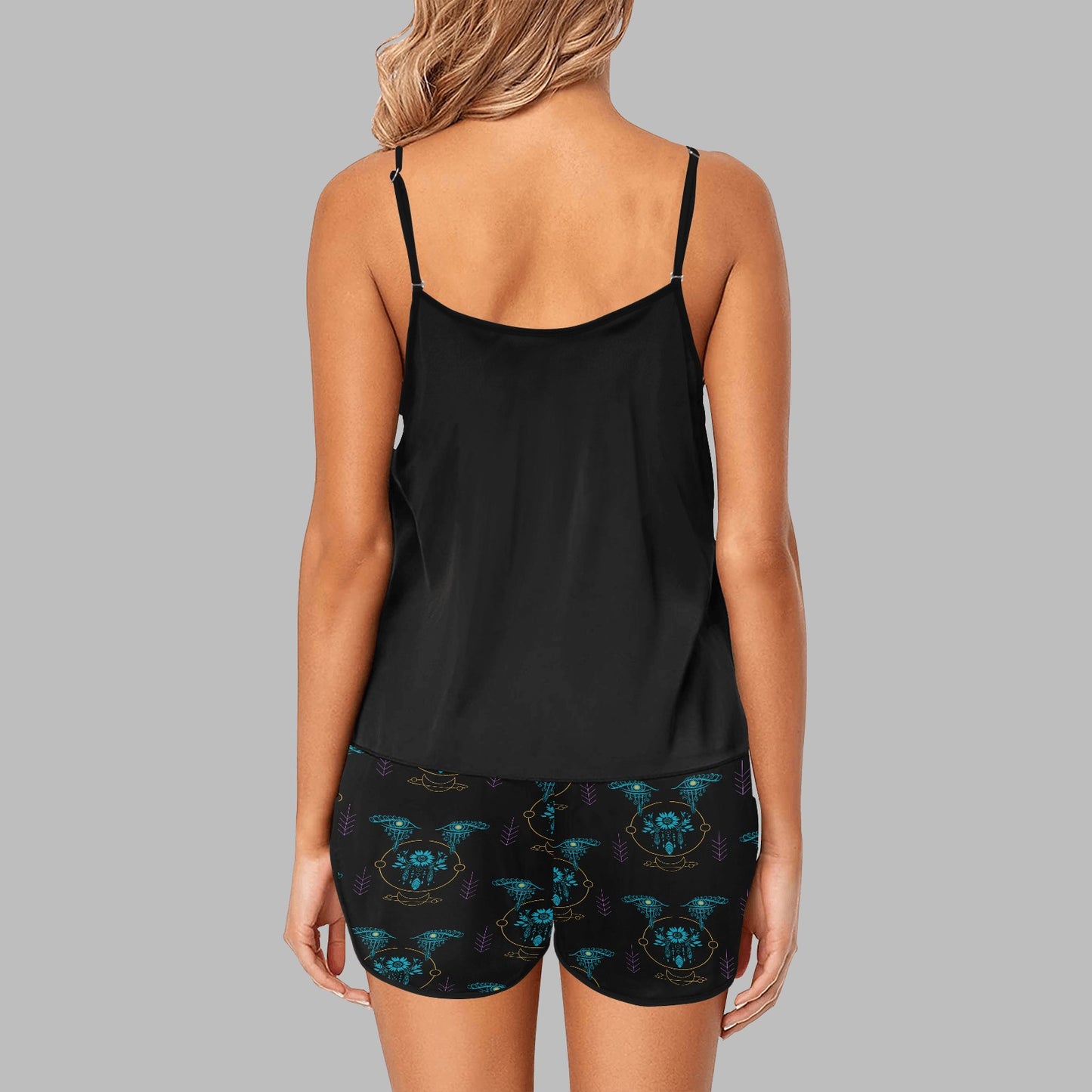 Women's Tribal Eyes Two Piece Pyjamas Set Top and Shorts