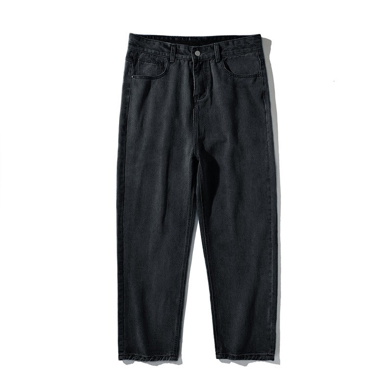 Men's Denim Jeans Loose Straight Leg Long Trousers Casual Pants