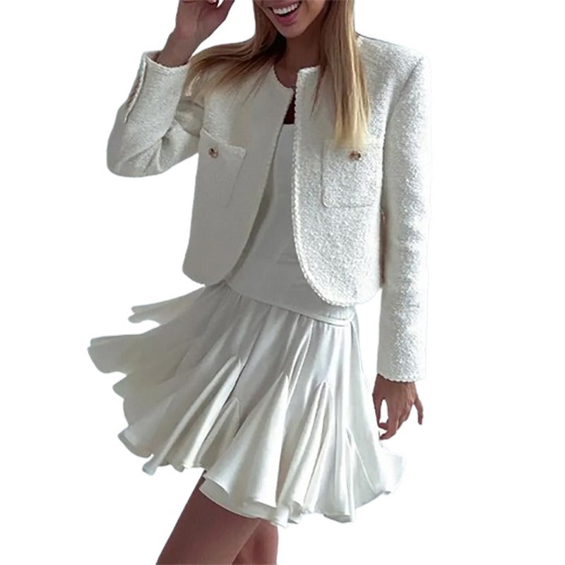 Women's Ruffled Pleated Flare Mini Skirt