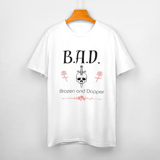 Women's Brazen And Dapper Skull Roses Print Cotton T-Shirt
