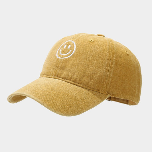 Unisex Embroidered Smiling Face Baseball Cap